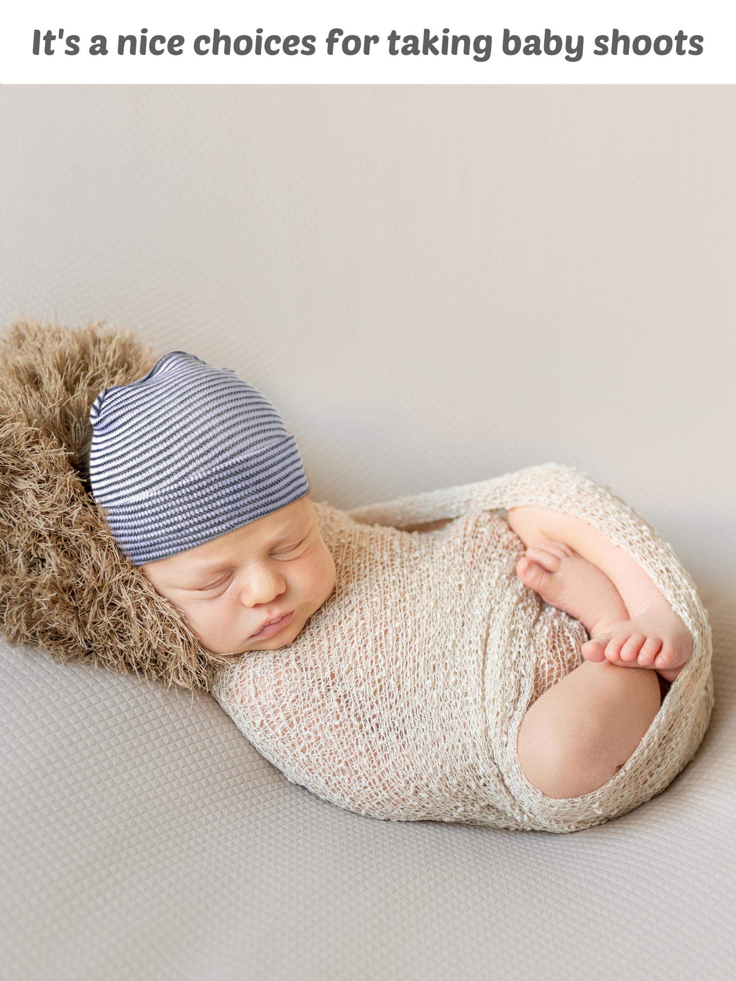 Geyoga Newborn Girl Boy Hat Newborn Beanie Stripes Hat Toddler Soft Caps Infant Cotton Knit Caps for Baby 0-6 Months