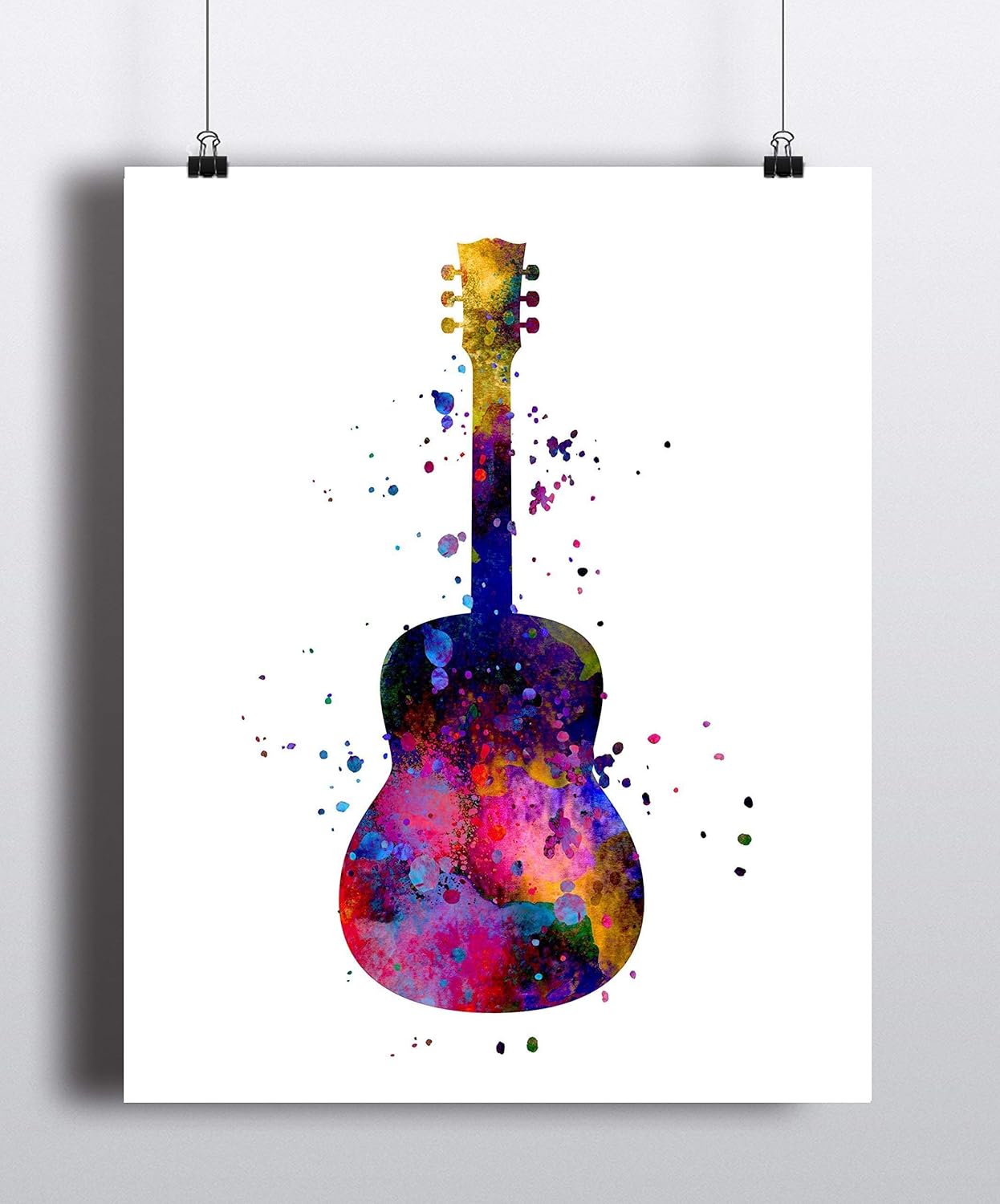 Guitar Watercolor Art Print, Archival Art Print,Wall Decor
