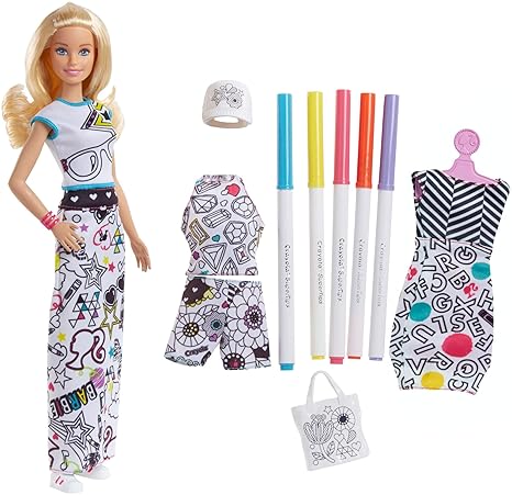 Barbie FPH90 Loves Crayola Farbspaß-Moden Puppe (blond)