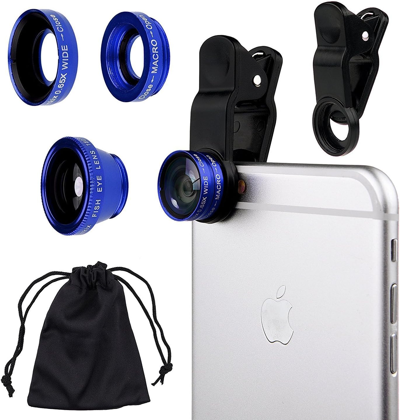 iPad Air Blue Universal 3 in 1 Camera Lens Kit Micro