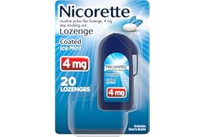 Nicorette 4 mg Coated Nicotine Lozenges to Help Quit Smoking - Ice Mint Flavored Stop Smoking Aid, 20 Count