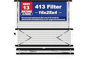ZIUWERY 2-Pack 413 Replacement Filter Compatible with AprilAire Whole House Air Purifiers, Models 1410, 1610, 2410, 2416, 3410, 4400, MERV 13 Air Purifiers, Size:16x25x4(Actual size:16.69x27.8x4.02in)