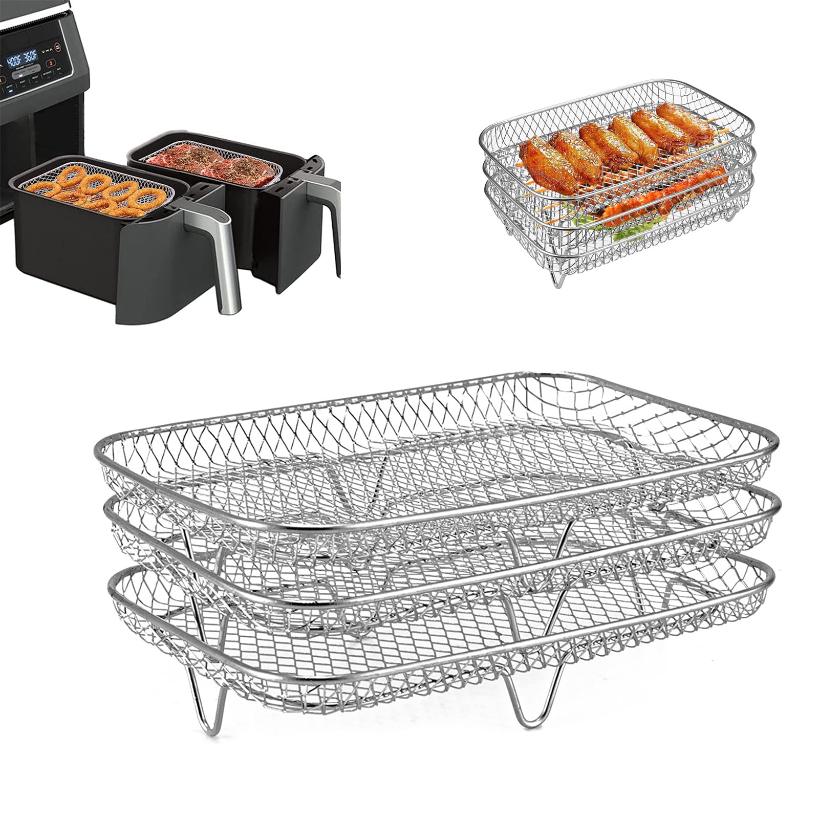 Mua Three-Layer Air Fryer Drying Rack, Stainless Steel Hot Air Fryer ...