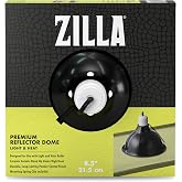 Zilla Premium Reflector Dome Reptile Heat Lamp Fixture, 8.5 Inches | Reptile light fixture with ceramic socket, 6-foot cord, spring clip, fits up to 60 watt bulbs