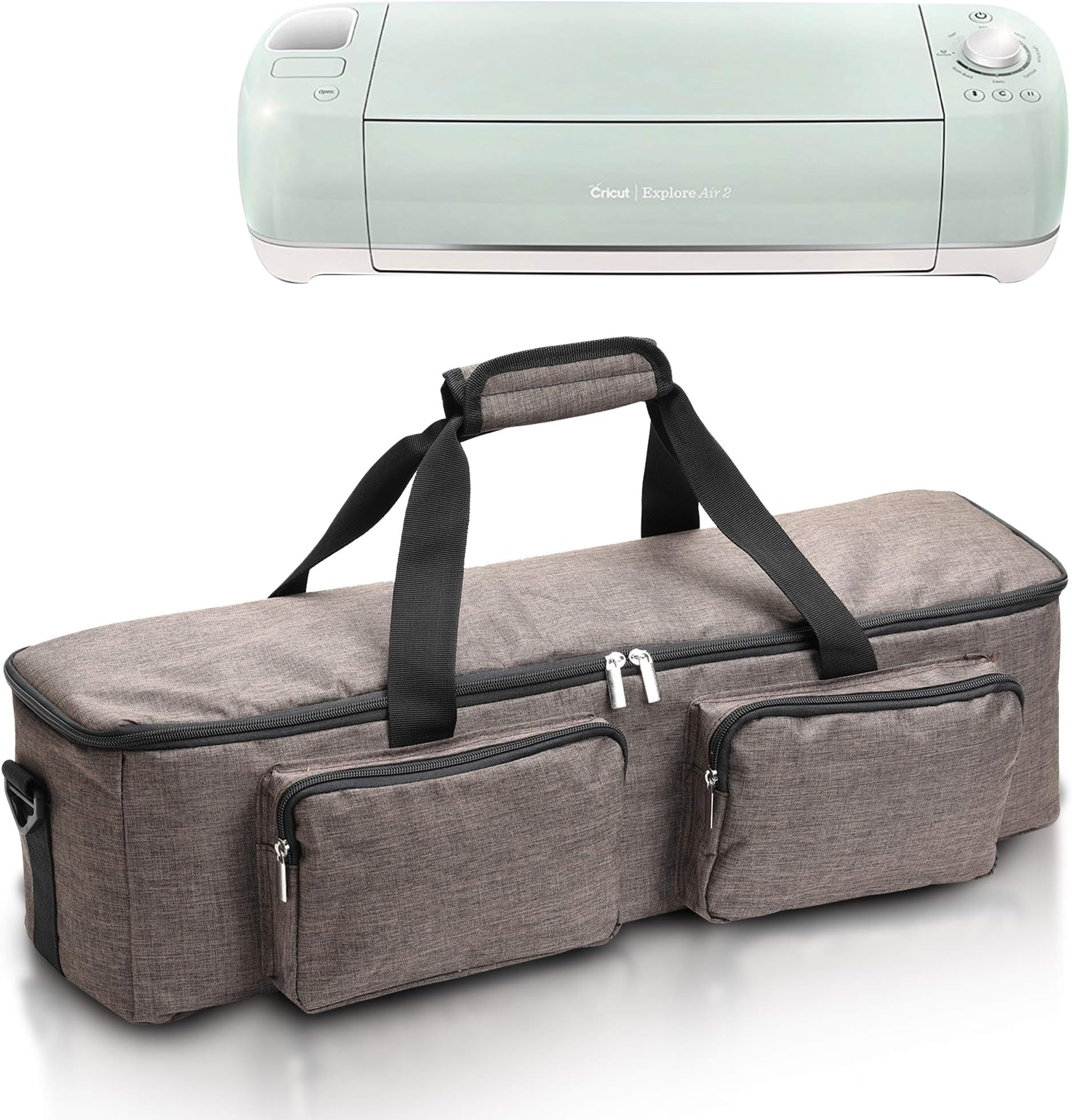 Mardili Thick Carrying Bag Tote Travel Bag Accessories Storage Bag with Seperate Compartment for Cricut Explore Air and Maker Cricut Explore Air 2, Silhouette Cameo 3, Cricut Maker, Orange