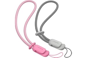 SURPHY 2 Pack Phone Lanyard, Phone Wrist Strap, Anti Theft Phone Strap, Phone Charm with 2-Color Braided, Phone Wrist Lanyard for Women and Men, Rose Pink & Gray