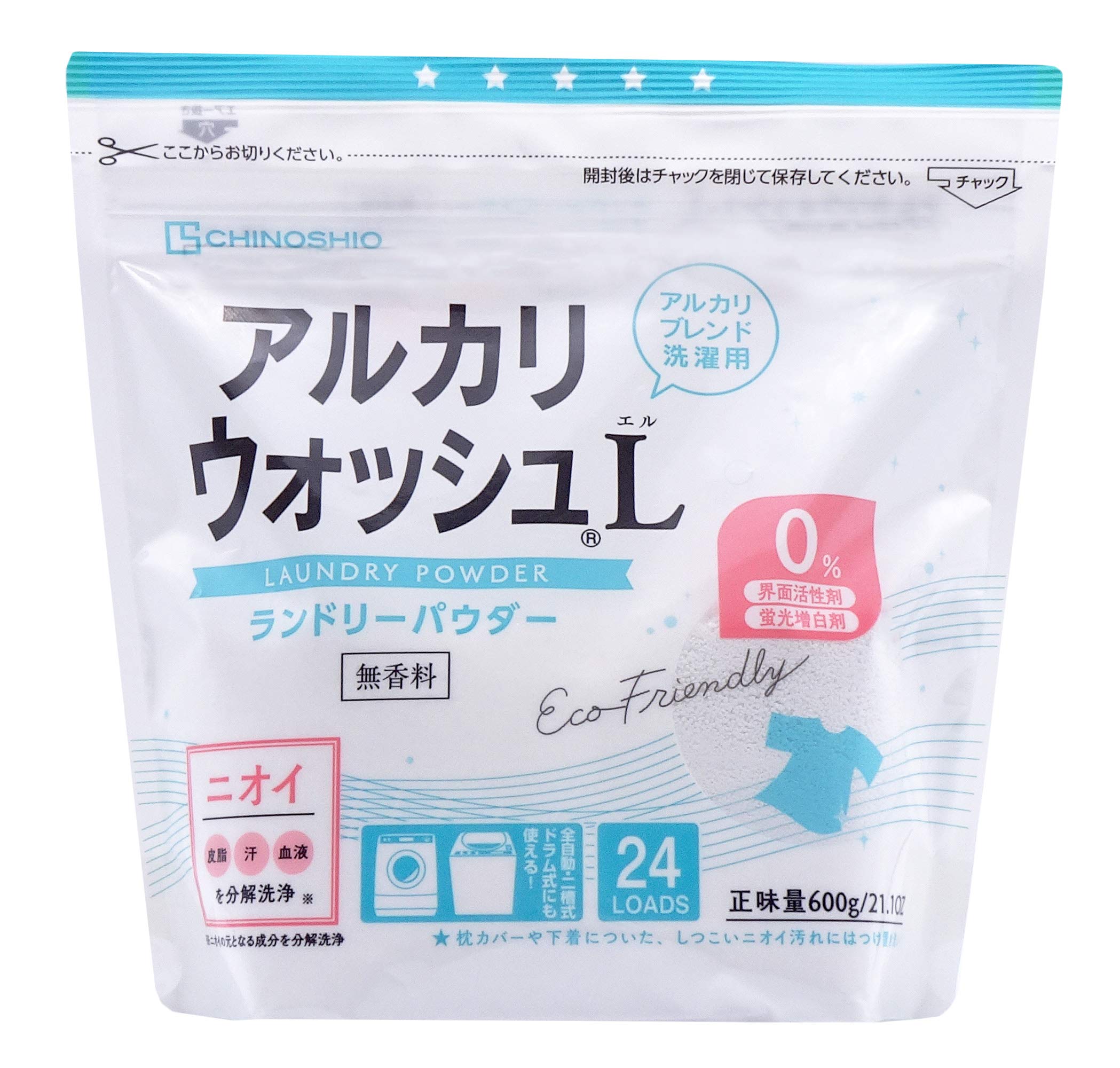 地の塩社 アルカリウォッシュL ランドリーパウダー 600gの商品画像