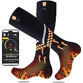 Rechargeable Heated Socks for Men Women 6000mAh APP Control for Winter Outdoor Working Hiking Skating Camping Hunting
