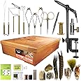 Creative Angler Wooden Fly Tying Station with Tools and Materials