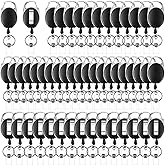 50 Pack Retractable Badge Holder Heavy Duty Badge Reels with Carabiner Reel Clip Keychain Extender Name ID Card Badge Clips for Office Worker Doctor Nurse Employee