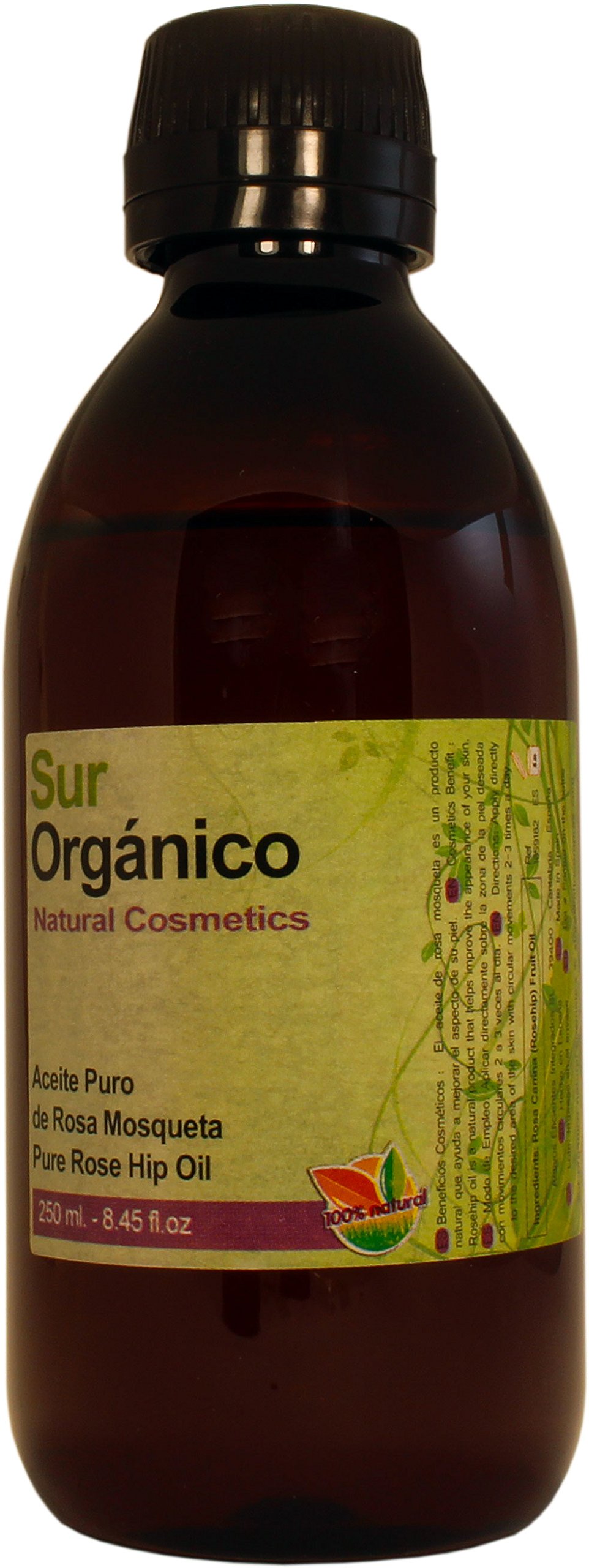 Rosehip Oil Natural. 250ml (1/4 liter). Rosehip Oil produced in Patagonia.