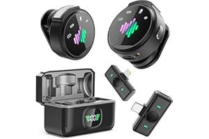 LID LIRDDY Mini Wireless Lavalier Mic - 48H Noise Cancelling Clip-on Microphone for iPhone/Android, YouTube/Vlogging/Recording, Studio Sound, 80H Battery
