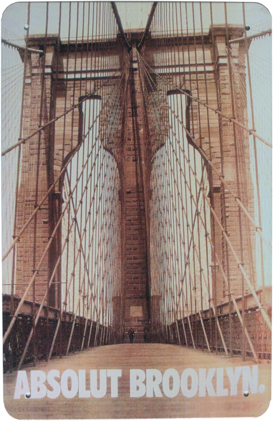 UOOPAI Metal Poster Tin Sign Absolut Brooklyn Bridge New York Retro Art Painting Wall Decor Rustic Plaque