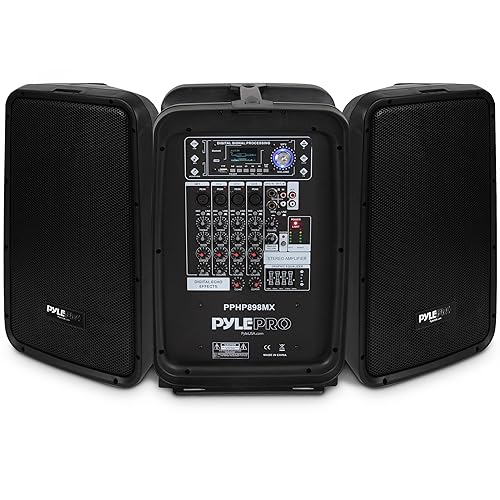 Pyle Portable Bluetooth PA Speaker System 600 Watt 8-Channel