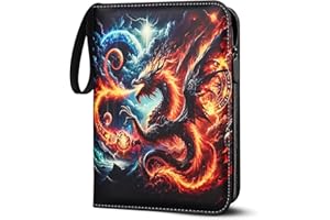 ZEERLIKI Card Binder for Pokemon Cards,900 Pockets Card Holder, 9-Pockets Trading Card Binder Collector Zipper Album with 50 Removable Sleeves,Portable Waterproof Card Holder