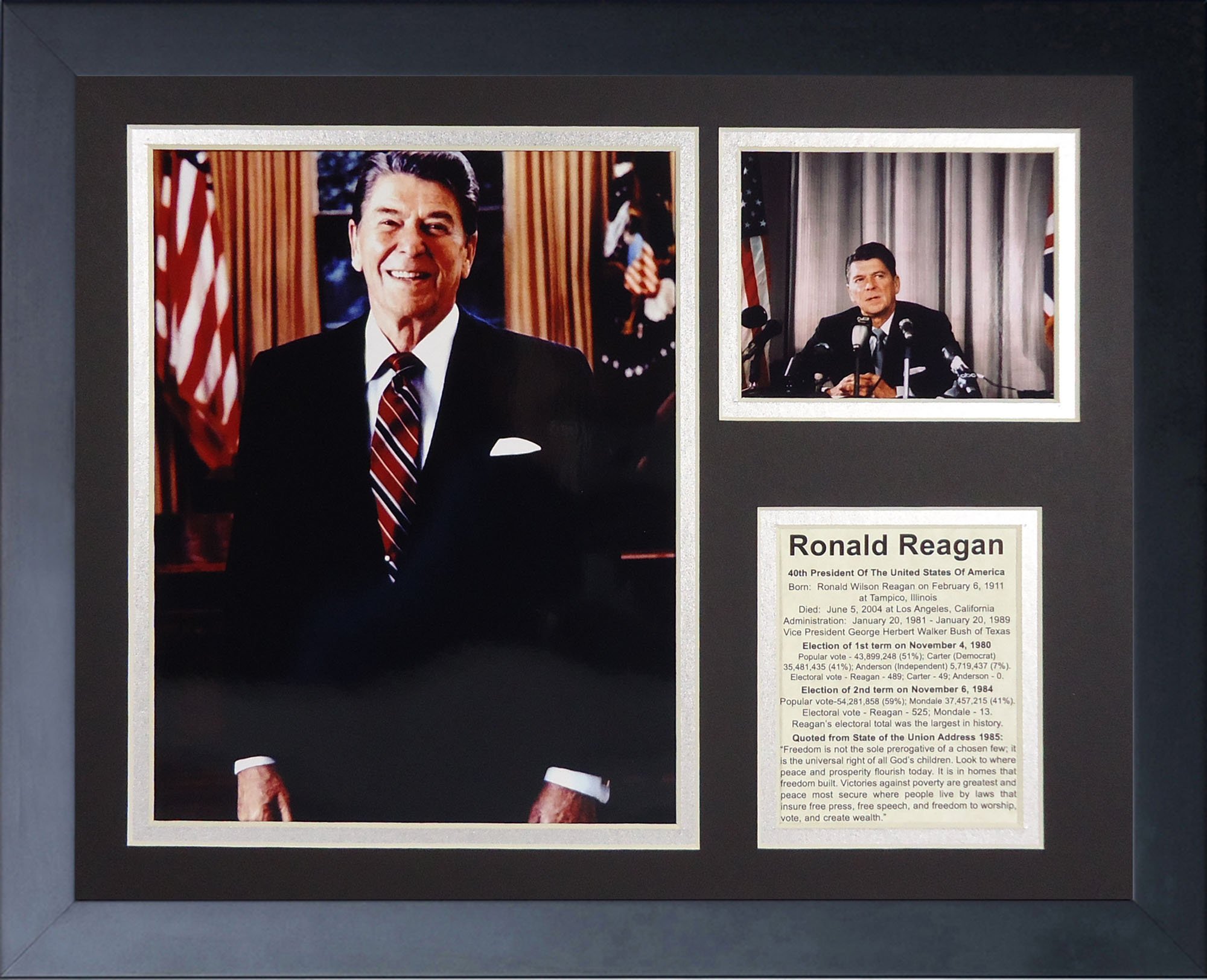Legends Never Die Ronald Reagan Framed Photo Collage, 11x14-Inch