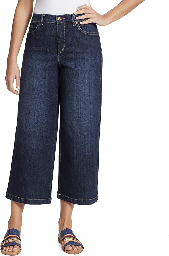 gloria vanderbilt women's amanda wide leg cropped jeans