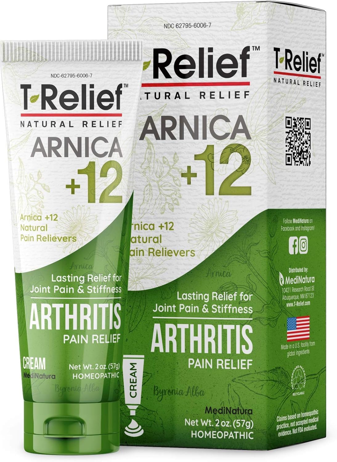 MediNatura T-Relief Arthritis Pain Relief with Arnica + 12 Active Pain Relievers- 100 Tablets: Health & Personal Care
