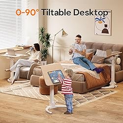 JOY worker Foldable Mobile Standing Desk, Pneumatic