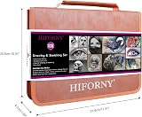 HIFORNY 100-Piece Drawing Set Pencils Charcoal Graphite Watercolor Colorful view 4