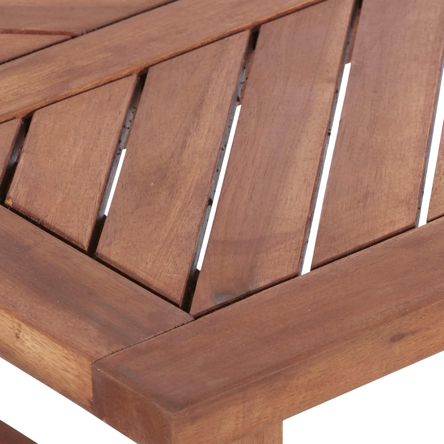 Walker Edison AZW3LSGVINBR Outdoor Wood Chevron Patio Furniture Set Loveseat Coffee Table All Weather Backyard Conversation Garden Poolside Balcony, Brown : Garden & Outdoor