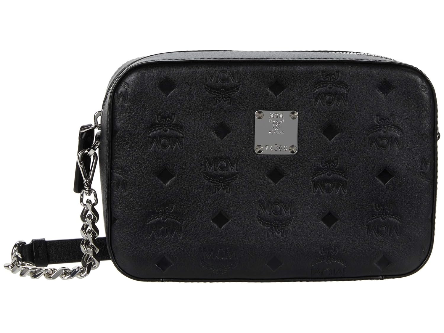 mcm klara monogram calfskin leather crossbody pouch
