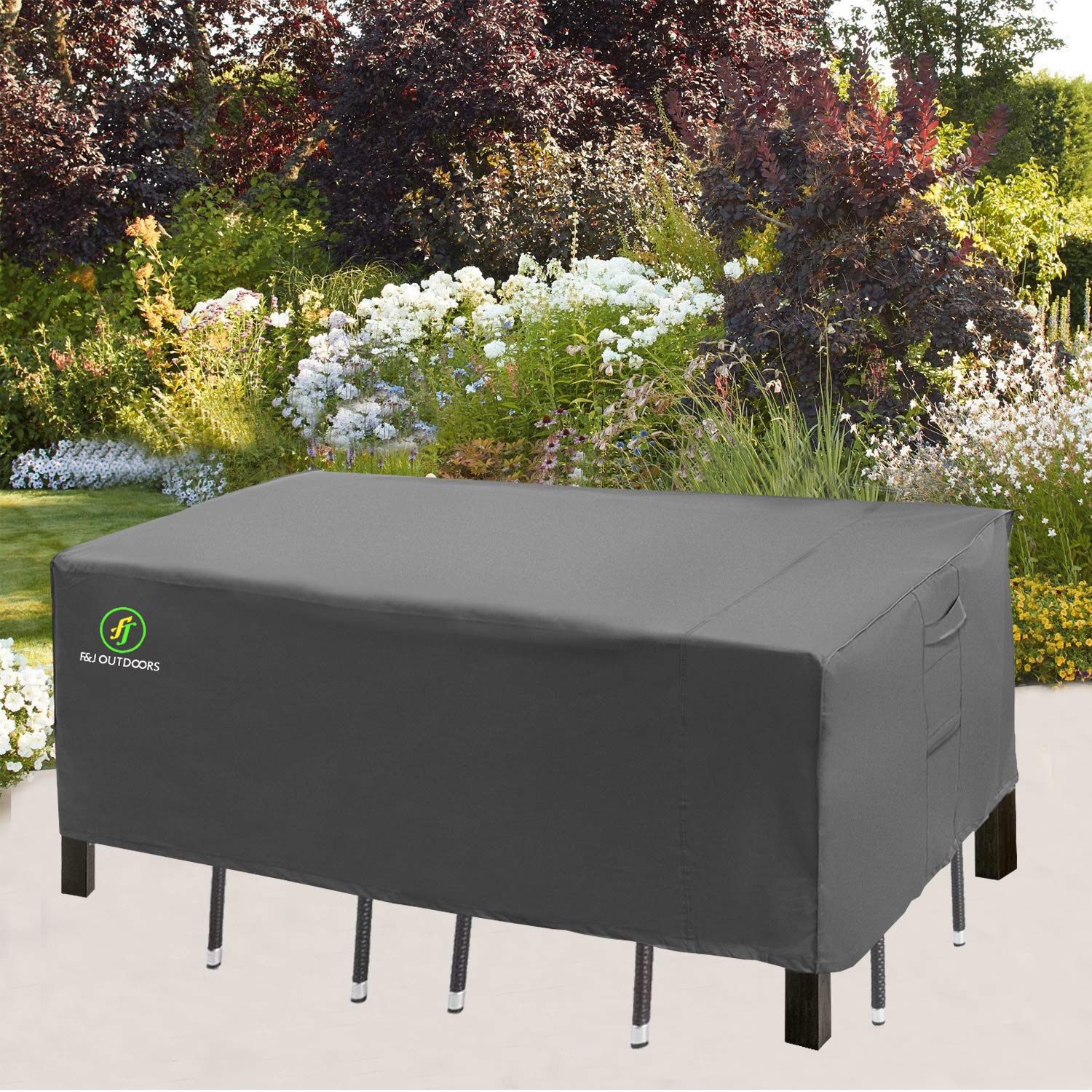 Patio Table Covers Waterproof Rectangular 86 x 44 x 27.5 inches, UV Resistant Snow Protection for Outdoor Dining Tables, Grey