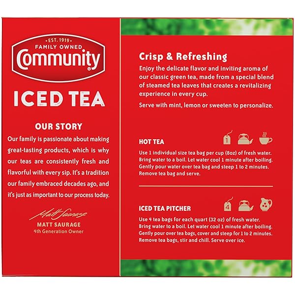 COMMUNITY COFFEE GREEN TEA BAGS, INDIVIDUAL SIZE, 48 COUNT (PACK OF 1)