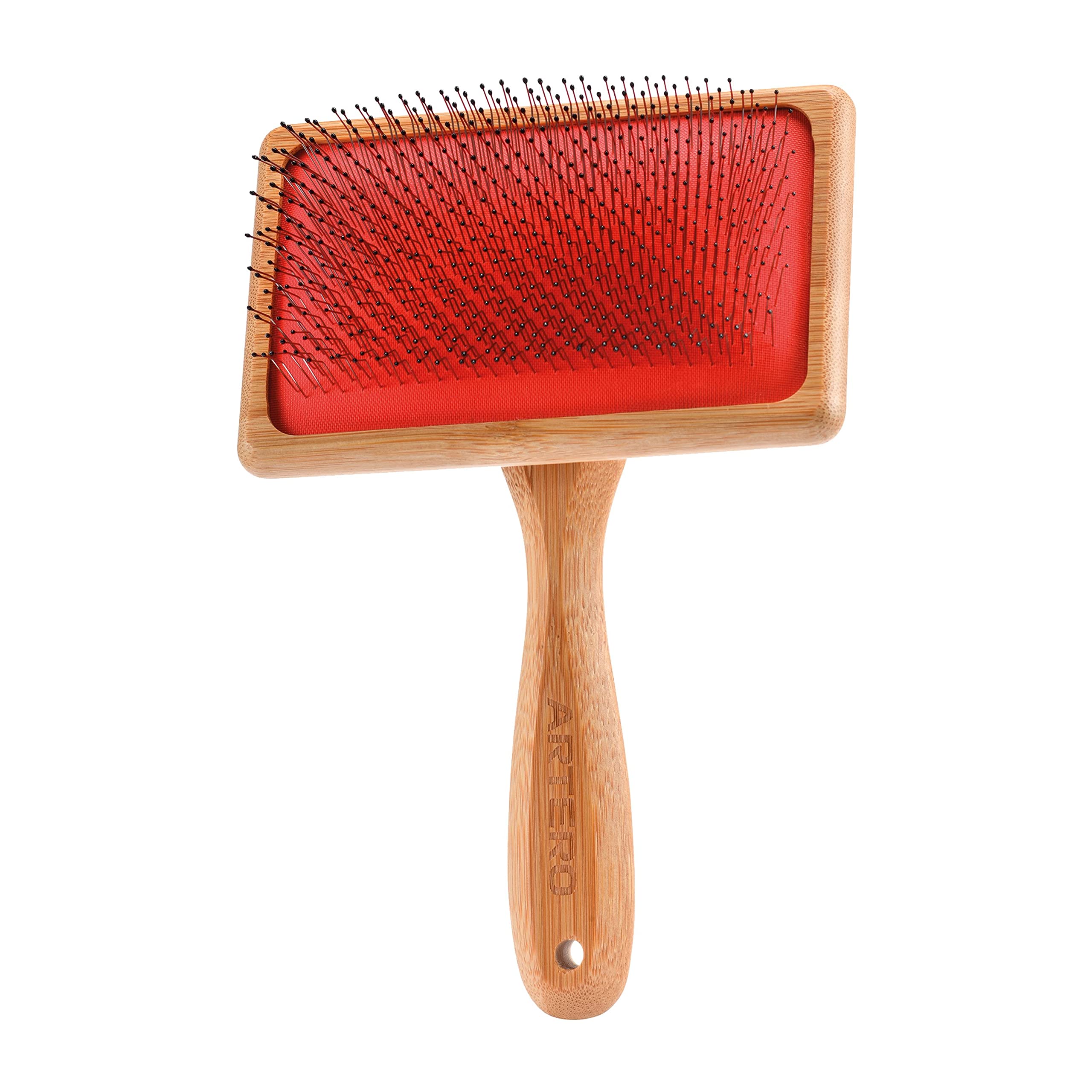 Artero Carda Long Protected Pick L. Nature Collection, Ecofriendly - Hair Brush for Thick Coats - Red - Dog, Cat - Pet Owners