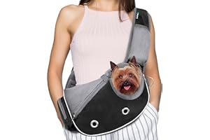 PetAmi Dog Sling Carrier for Small Dogs, Puppy Carrier Sling Purse, Dog Bags For Traveling, Carrying Bag to Wear Medium Cat, Adjustable Crossbody Pet Sling Travel, Poop Bag Dispenser, Max 5 lbs, Black