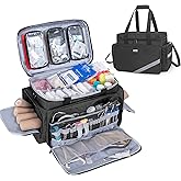Trunab First Aid Bag Empty, Professional Medical Bag Emergency Responder Trauma Bag with Inner Dividers and Anti-Slip Bottom, Ideal for EMT, EMS, Paramedics