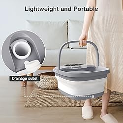 HOSPAN Collapsible Foot Spa with Heat, Bubble, Red