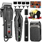 LQT Hair Clippers for Men, Professional Clippers and Trimmers Set, Cordless Clippers for Hair Cutting,Nose and Ear Trimmer,Barber Clippers, Rechargeable Electric Shaver, Gifts for Men
