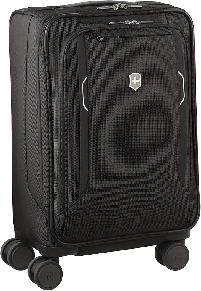 Victorinox WT 6.0 Softside Spinner Luggage, Black, Expandable CarryOn