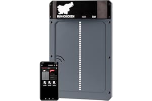 RUN-CHICKEN Door T50 – Automatic Chicken Coop Door Opener, Battery Powered & Weatherproof Aluminum, Smart App & Timer Control, Predator Proof, Easy Install, Reliable All-Season Performance (Gray)