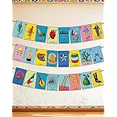 KARAQY LoterÃa Party Banner, Mexican Colorful Game Cards Hanging Garland for Birthday Cinco de Mayo Mexico Fiesta