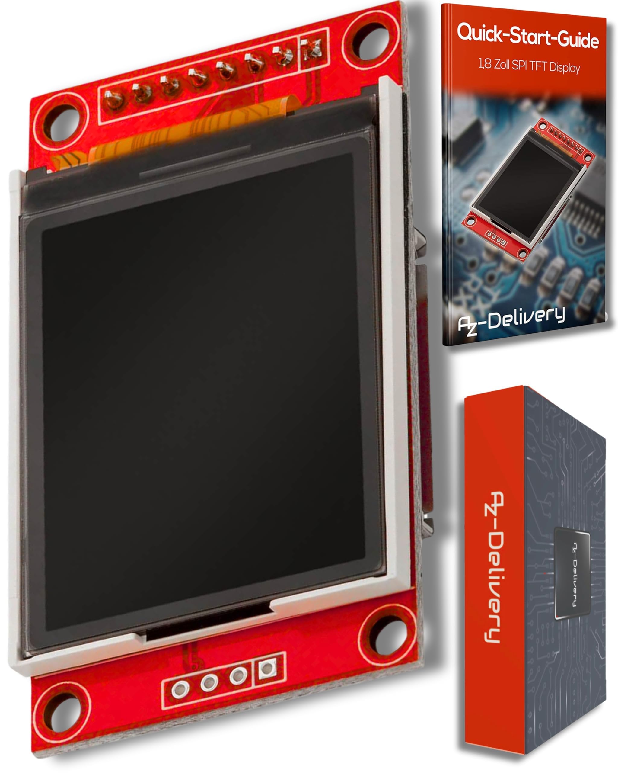 AZDelivery 1.8 inch SPI TFT ST7735 LCD Serial Port Display Module 128x160 pixels PCB 50mA compatible with Arduino Including E-Book!