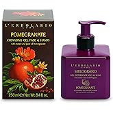 L'Erbolario Pomegranate Face and Hands Cleansing Gel - Moisturizing and Refreshing Daily Face Wash - Toning and Antioxidant Facial Cleanser - 8.4 oz