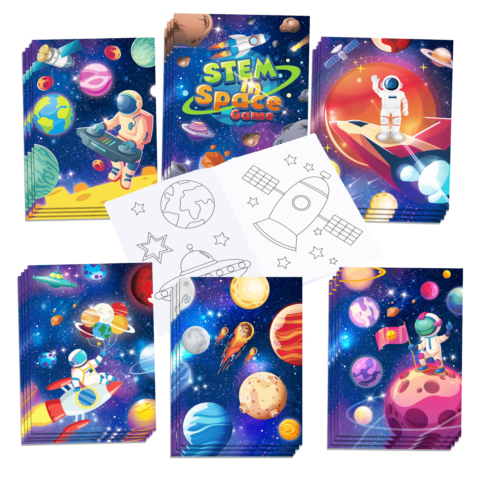 Photo 1 of 12 Pcs Planet Outer Space Coloring Books Bulk Mini Coloring Books Bulk for Kids DIY Art Drawing Activity Book Set for Outer Space Theme Birthday Party Favor