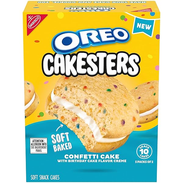 OREO CAKESTERS CONFETTI CAKE SOFT SNACK CAKES, 5-2.02...