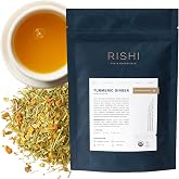 Rishi Tea Turmeric Ginger Organic Loose Leaf Tea, Caffeine Free, 4oz | Spicy Ginger and Citrus Herbal Tea Blend, Enjoy Hot or Iced, Sustainable, 14+ Servings
