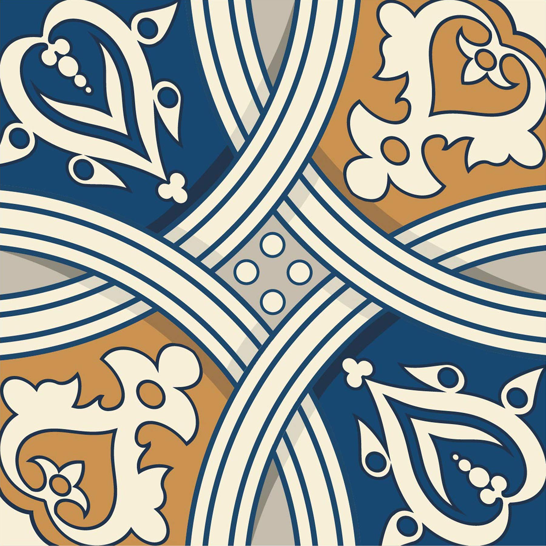 Poromoro Spanish Portuguese Azulejo Style Peel and Stick Backsplash Tile Stickers Set of 16 pcs(5.9_16)