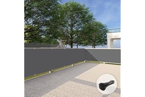 Patio 3' x 50' Balcony Privacy Screen Apartment Railing Covers Fence Panels for Outdoor, Temporary Fencing for Porch Deck Backyard Net Mesh with Zip Ties, Gray