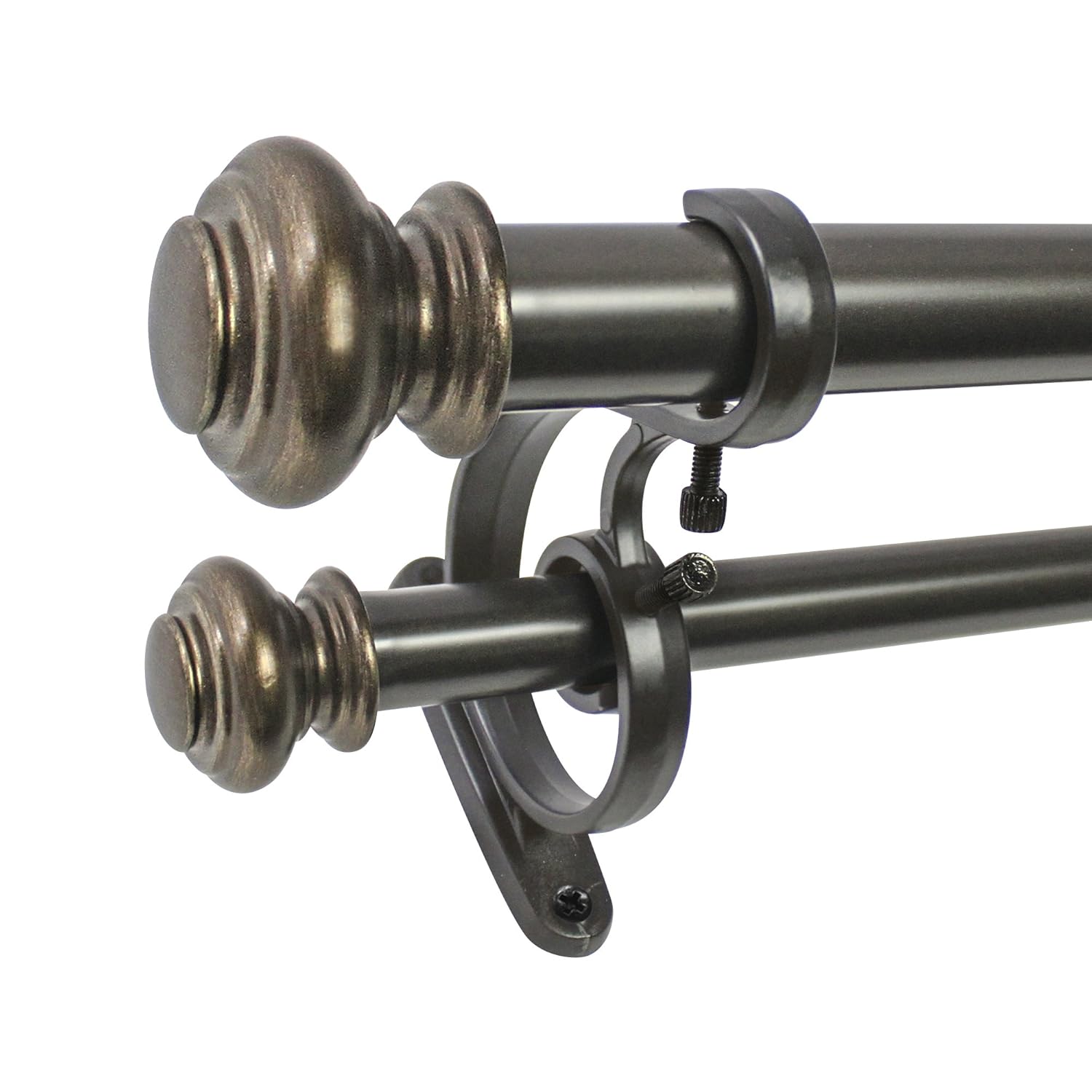 Beme International Decopolitan 1Inch Urn Telescoping Double Drapery