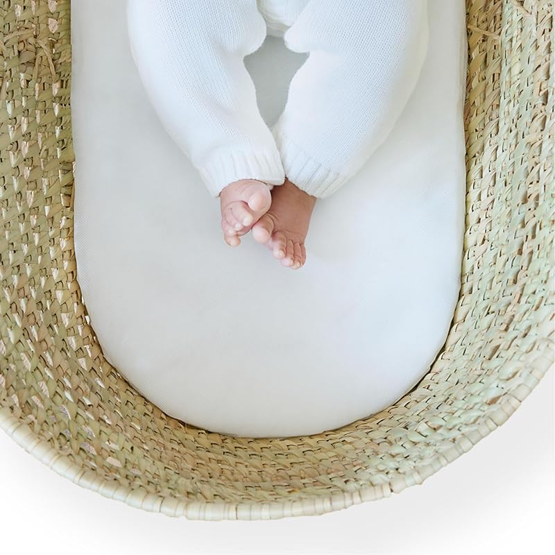Clair de Lune Moses Basket Mattress 74x28cm Hypo-Allergenic Fibre