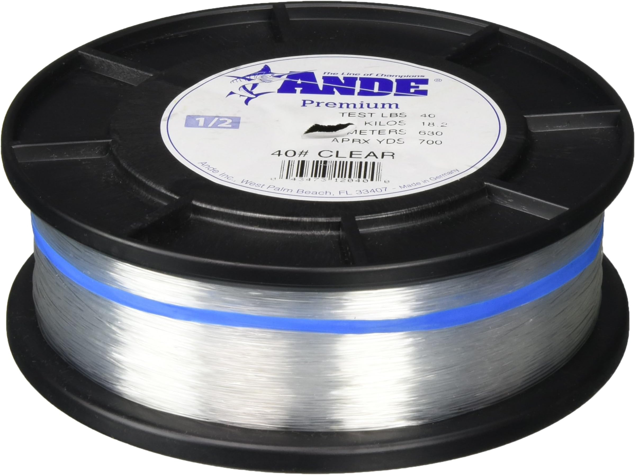 Ande Monofilament Line (Clear, 40 -Pounds Test, 1/2# Spool)