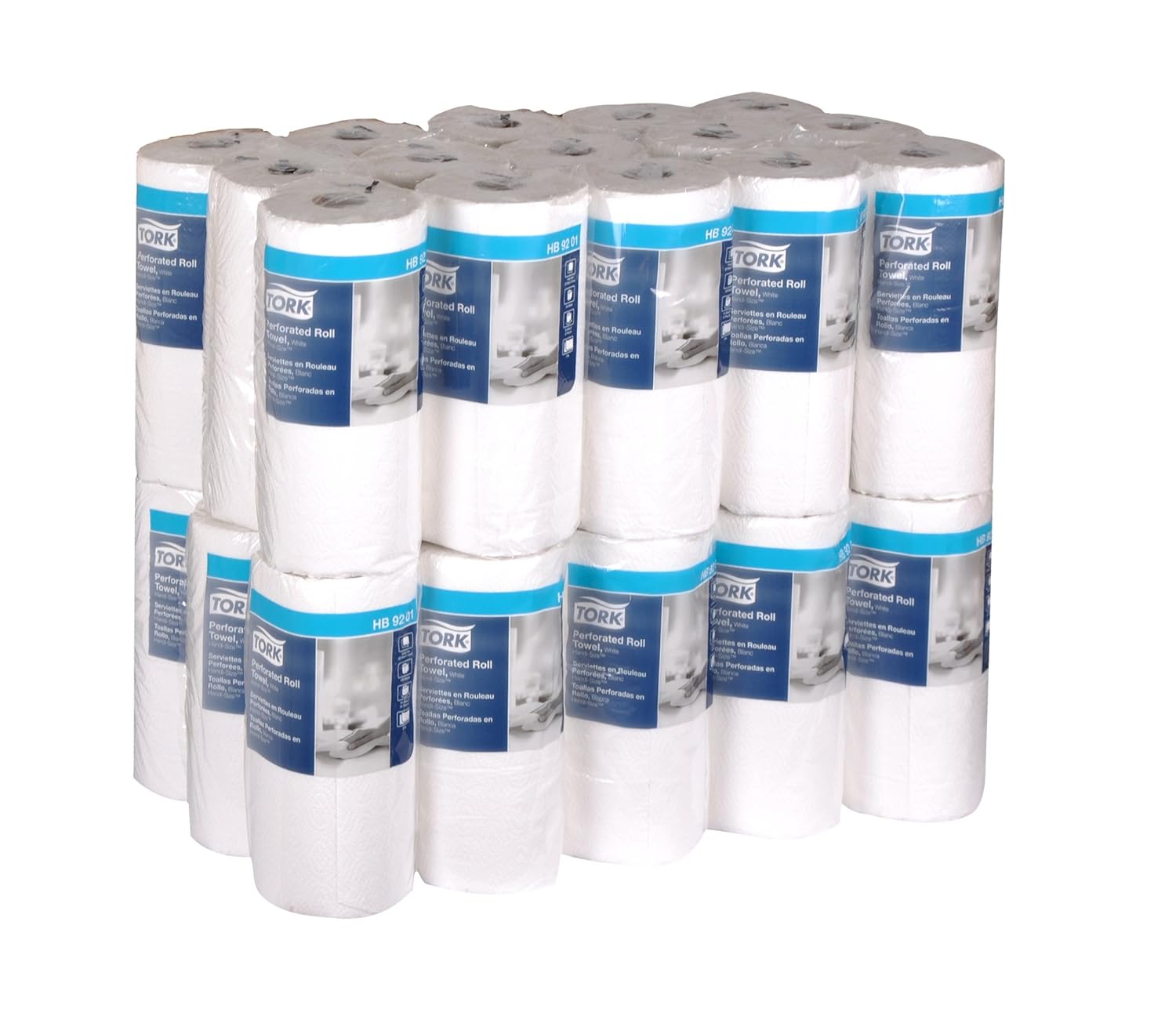 Tork HB9201 Handi-Size Perforated Paper Roll Towel, 2-Ply, 11" Width x 6.75" Length, White (Case of 30 Rolls, 120 Per Roll, 3,600 Towels): Industrial & Scientific