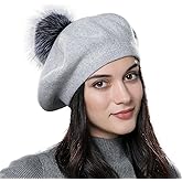 ENJOYFUR Womens Winter Beret Hat Knitted Beanie Cap Autumn Winter Hat French Classic Beret