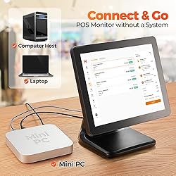 MUNBYN 15-inch POS Touch Screen Monitor, True Flat