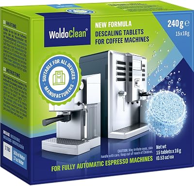 WoldoClean Descaling Tablets 16g 15x Descaler for Coffee Machines Kettles
